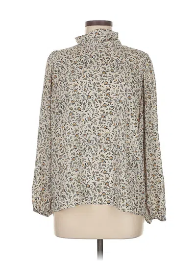 Pre-owned Ann Taylor Factory Long Sleeve Blouse In White