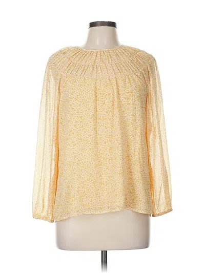 Pre-owned Ann Taylor Factory Long Sleeve Blouse In Yellow