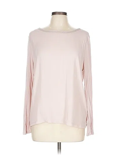 Pre-owned Ann Taylor Factory Long Sleeve Top Pink Boatneck Tops