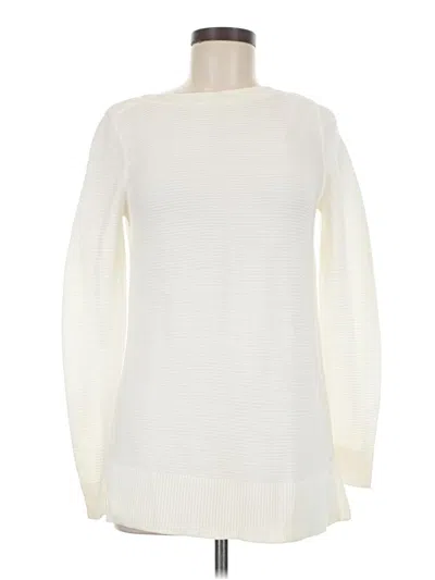 Pre-owned Ann Taylor Factory Long Sleeve T-shirt In Ivory