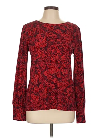 Pre-owned Ann Taylor Factory Long Sleeve T-shirt In Red