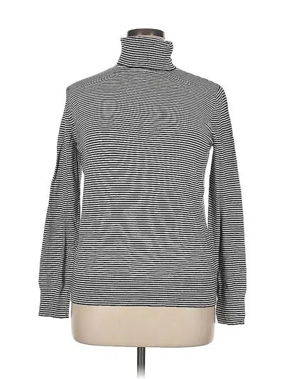 Pre-owned Ann Taylor Factory Long Sleeve Turtleneck In Black