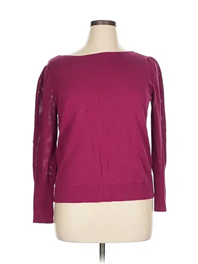 Pre-owned Ann Taylor Factory Pullover Sweater In Burgundy