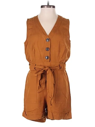 Pre-owned Ann Taylor Factory Romper In Brown