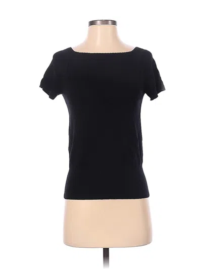 Pre-owned Ann Taylor Factory Short Sleeve Blouse In Black