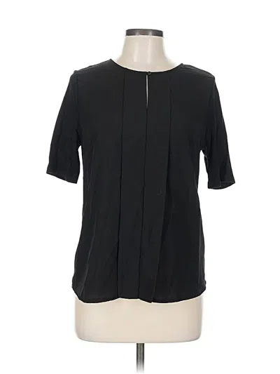 Pre-owned Ann Taylor Factory Short Sleeve Blouse In Black