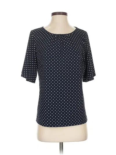 Pre-owned Ann Taylor Factory Short Sleeve Blouse In Blue
