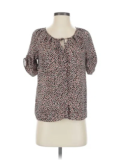 Pre-owned Ann Taylor Factory Short Sleeve Blouse In Brown