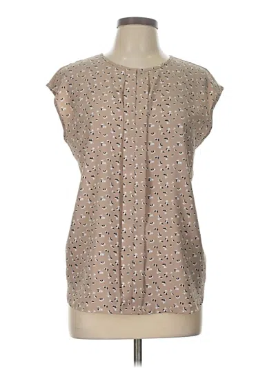 Pre-owned Ann Taylor Factory Short Sleeve Blouse In Brown