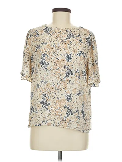 Pre-owned Ann Taylor Factory Short Sleeve Blouse In Brown