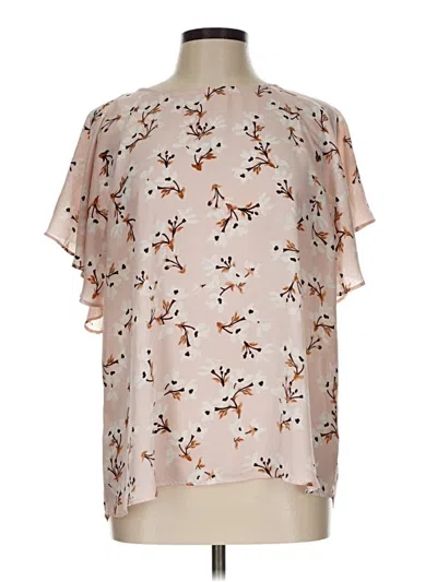 Pre-owned Ann Taylor Factory Short Sleeve Blouse In Brown