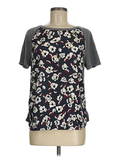 Pre-owned Ann Taylor Factory Short Sleeve Blouse In Gray