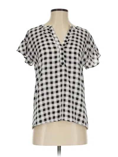 Pre-owned Ann Taylor Factory Short Sleeve Blouse In Gray