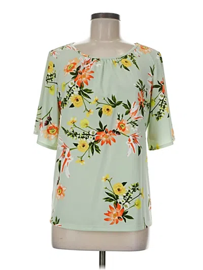 Pre-owned Ann Taylor Factory Short Sleeve Blouse In Green