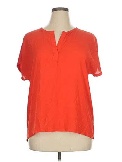Pre-owned Ann Taylor Factory Short Sleeve Blouse In Orange