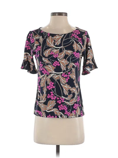 Pre-owned Ann Taylor Factory Short Sleeve Blouse In Pink
