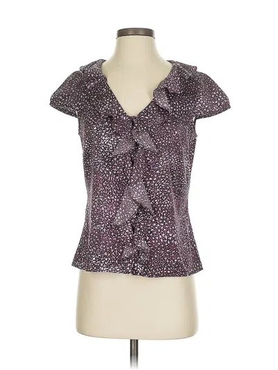 Pre-owned Ann Taylor Factory Short Sleeve Blouse In Purple