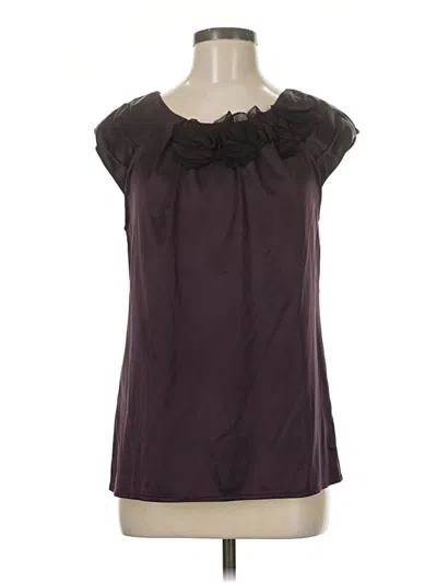 Pre-owned Ann Taylor Factory Short Sleeve Blouse In Purple