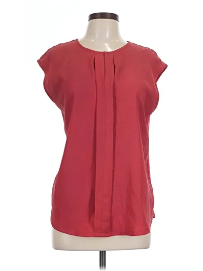 Pre-owned Ann Taylor Factory Short Sleeve Blouse In Red