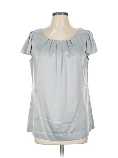 Pre-owned Ann Taylor Factory Short Sleeve Blouse In Silver