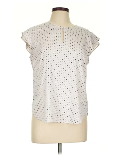 Pre-owned Ann Taylor Factory Short Sleeve Blouse In Silver