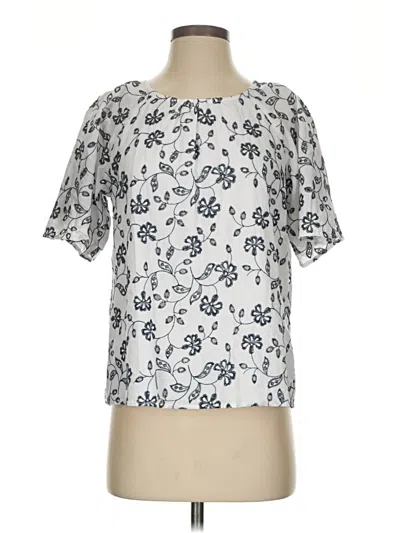 Pre-owned Ann Taylor Factory Short Sleeve Blouse In Silver