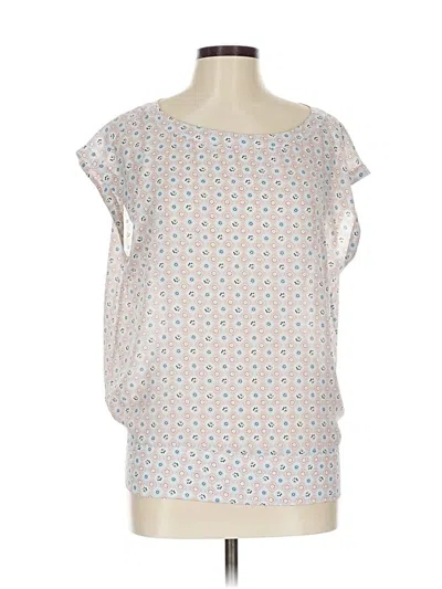 Pre-owned Ann Taylor Factory Short Sleeve Blouse In White