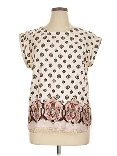 Pre-owned Ann Taylor Factory Short Sleeve Blouse In White