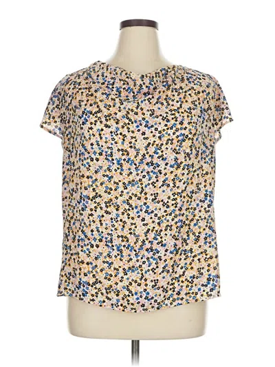 Pre-owned Ann Taylor Factory Short Sleeve Blouse In Yellow
