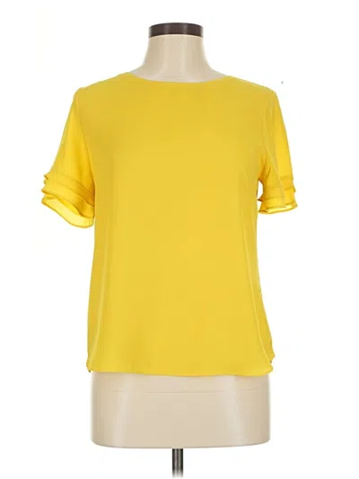 Pre-owned Ann Taylor Factory Short Sleeve Blouse In Yellow