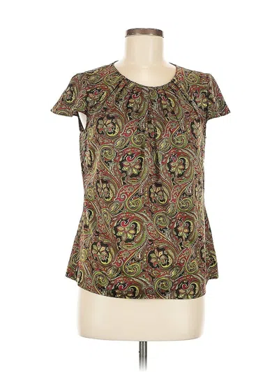 Pre-owned Ann Taylor Factory Short Sleeve T-shirt In Brown