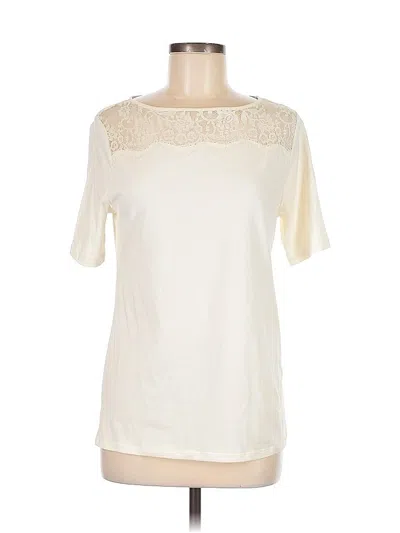Pre-owned Ann Taylor Factory Short Sleeve T-shirt In White