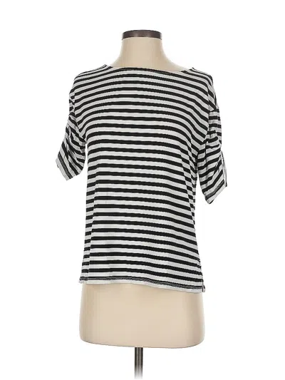 Pre-owned Ann Taylor Factory Short Sleeve Top Black Boatneck Tops