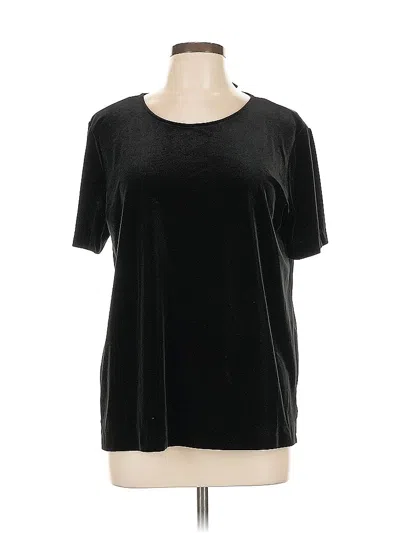 Pre-owned Ann Taylor Factory Short Sleeve Top Black Scoop Neck Tops