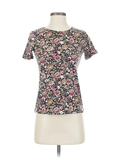 Pre-owned Ann Taylor Factory Short Sleeve Top Black Sweetheart Neckline Tops