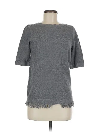 Pre-owned Ann Taylor Factory Short Sleeve Top Gray Crew Neck Tops