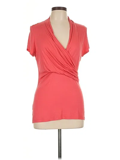 Ann Taylor Factory Short Sleeve Top Orange Cowl Neck Tops