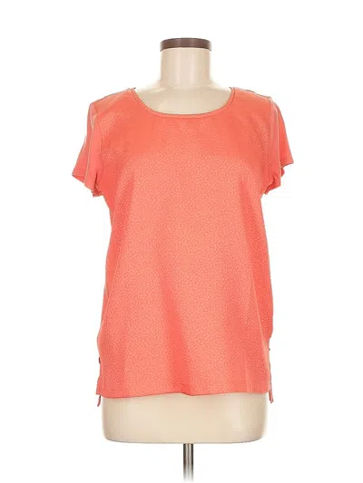 Pre-owned Ann Taylor Factory Short Sleeve Top Pink Cold Shoulder Neckline Tops