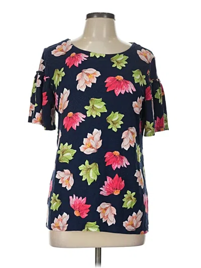 Pre-owned Ann Taylor Factory Short Sleeve T-shirt In Blue