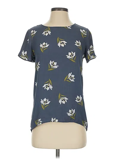Pre-owned Ann Taylor Factory Short Sleeve T-shirt In Blue