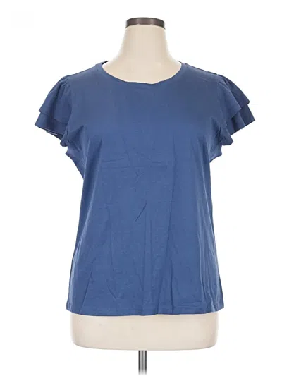 Ann Taylor Factory Short Sleeve T-shirt In Blue