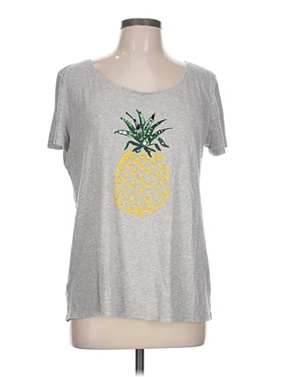 Pre-owned Ann Taylor Factory Short Sleeve T-shirt In Gray