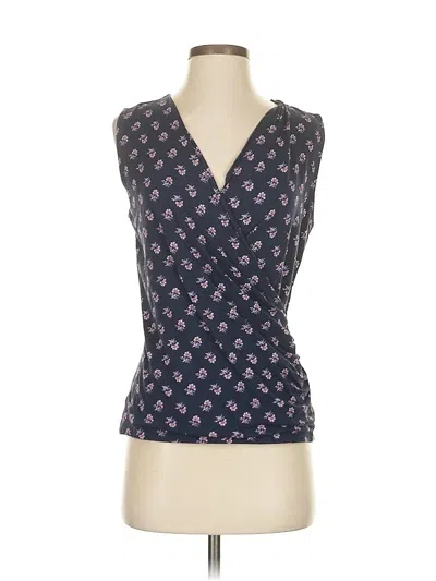 Pre-owned Ann Taylor Factory Sleeveless Blouse In Blue