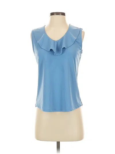 Pre-owned Ann Taylor Factory Sleeveless Blouse In Blue