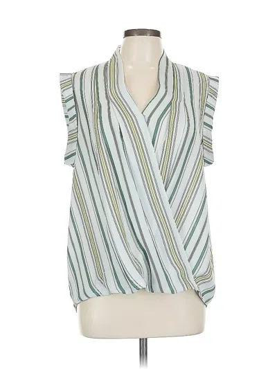 Pre-owned Ann Taylor Factory Sleeveless Blouse In Blue