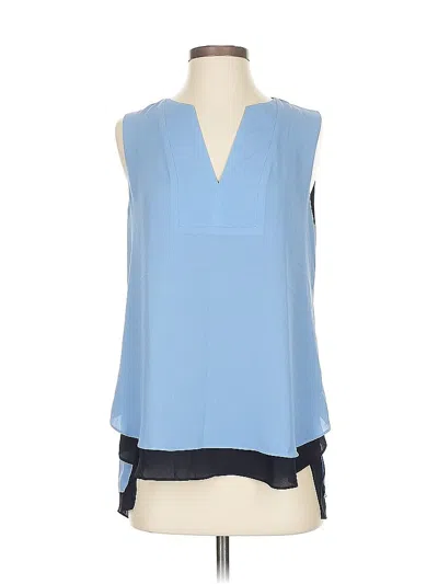 Pre-owned Ann Taylor Factory Sleeveless Blouse In Blue