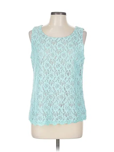 Pre-owned Ann Taylor Factory Sleeveless Blouse In Blue