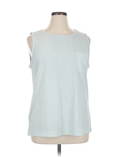 Pre-owned Ann Taylor Factory Sleeveless Blouse In Blue