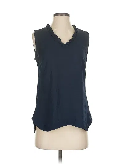 Pre-owned Ann Taylor Factory Sleeveless Blouse In Blue