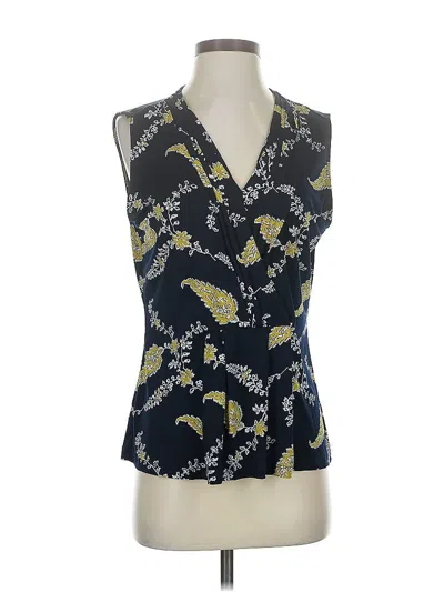 Pre-owned Ann Taylor Factory Sleeveless Blouse In Blue
